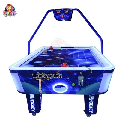 Coin Operated Meteor Air Hockey Table With LED Lights factory